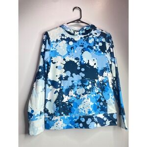 Tek Gear Kids Boys Girls Splatter Print Hoodie Sweatshirt Size M 10 12 Blue